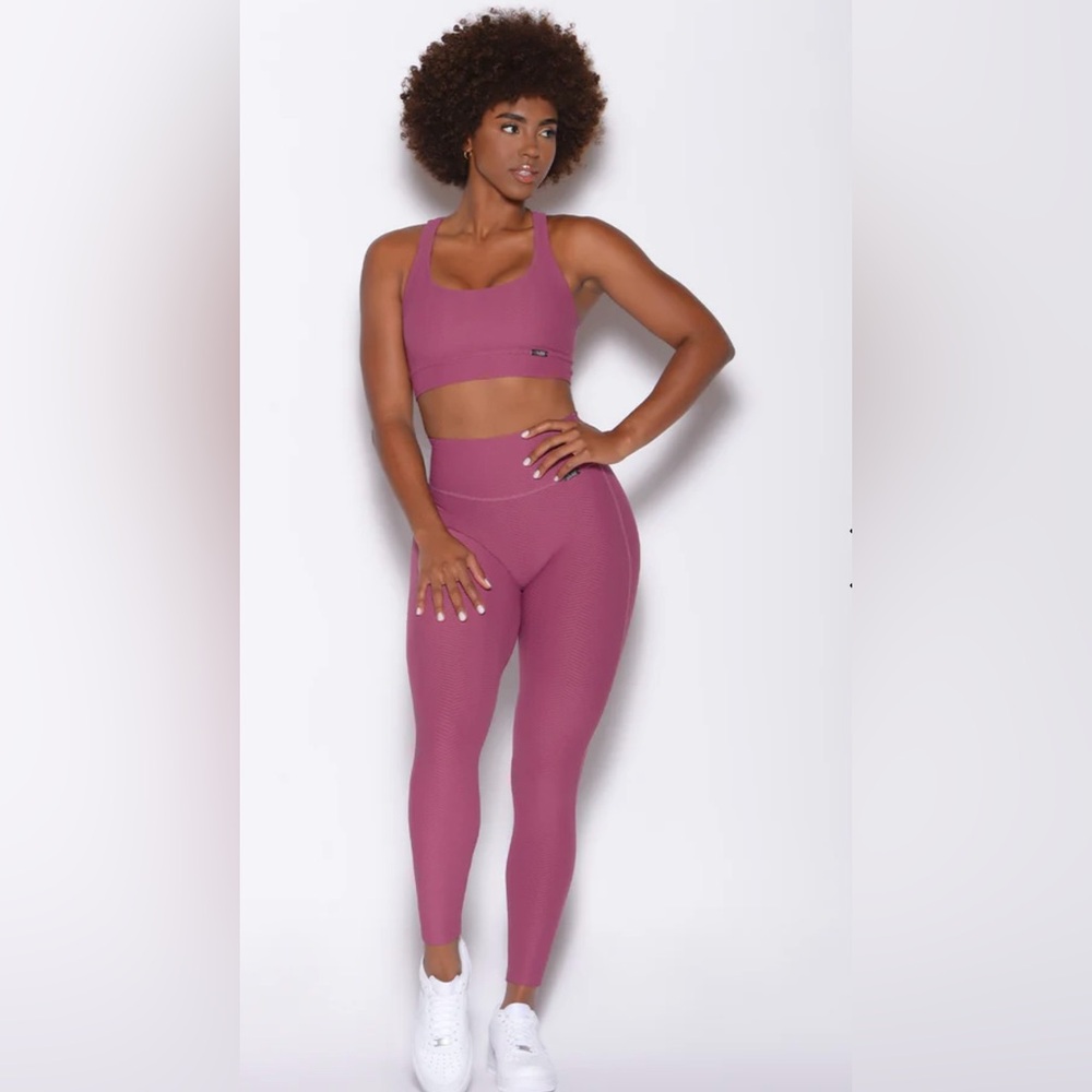 Bombshell Sportswear Chevron set in Rose Wine (Small)